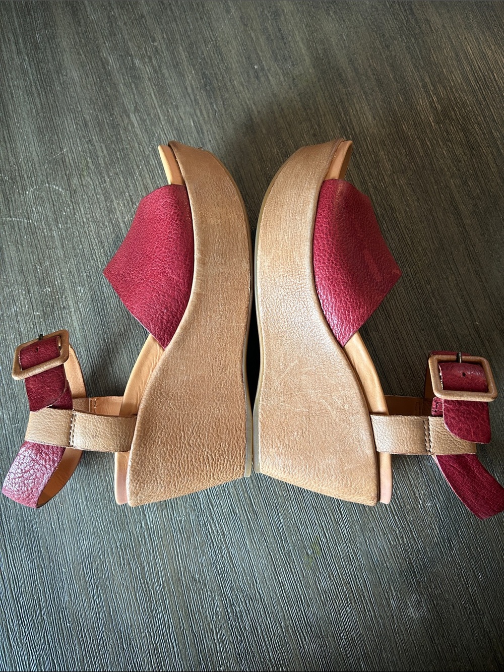 Kork Ease Size 7 Keirn Ankle Strap Platform Wedge Leather Sandal. - Picture 6 of 9